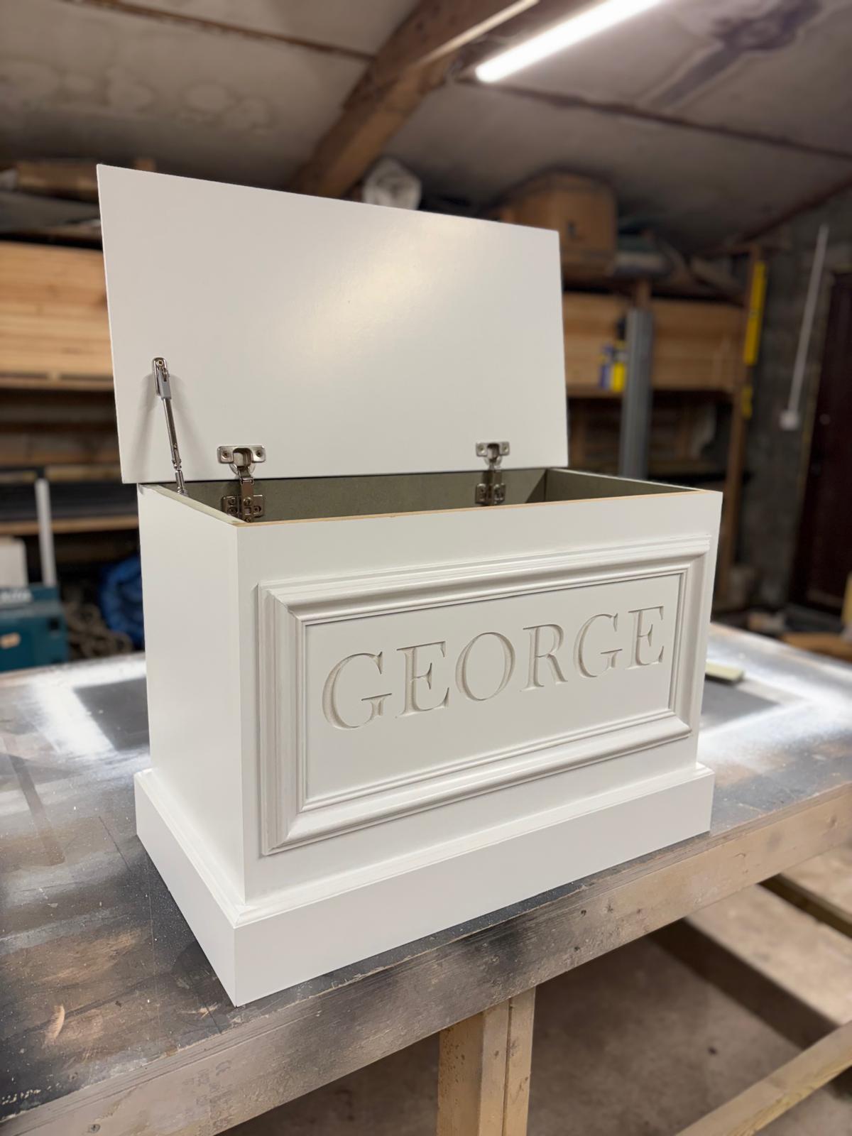 Modern Personalised Wooden Toy Box